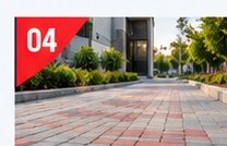 Finished paver block walkway outside a building