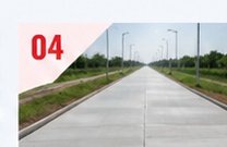 Finished concrete road ready for traffic